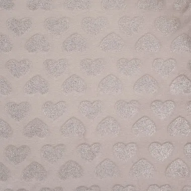 -Fleece stof - glitter hartjes - zand - 38004-521 - Fleece stof - glitter hartjes - zand - 38004-521