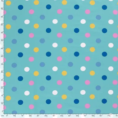 -Tricot stof - French Terry - stippen - aquablauw - 19637-024 - Tricot stof - French Terry - stippen - aquablauw - 19637-024