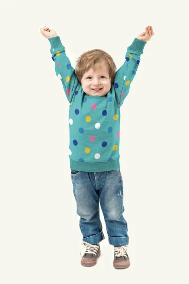 -Tricot stof - French Terry - stippen - aquablauw - 19637-024 - Tricot stof - French Terry - stippen - aquablauw - 19637-024