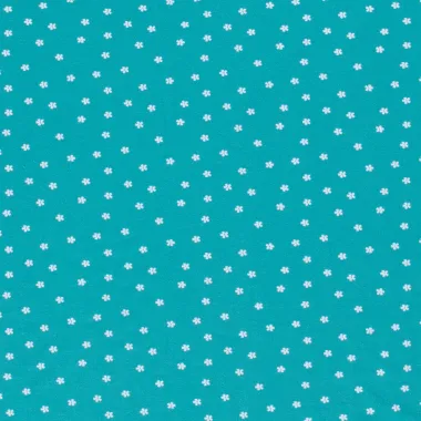 -Tricot stof - bloemetjes - turquoise - 21501-024 - Tricot stof - bloemetjes - turquoise - 21501-024