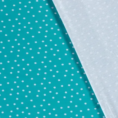 -Tricot stof - bloemetjes - turquoise - 21501-024 - Tricot stof - bloemetjes - turquoise - 21501-024