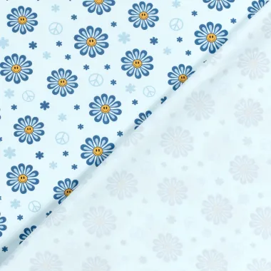 -Tricot stof - bloemen - lichtblauw - 21816-002 - Tricot stof - bloemen - lichtblauw - 21816-002