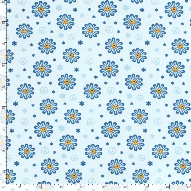 -Tricot stof - bloemen - lichtblauw - 21816-002 - Tricot stof - bloemen - lichtblauw - 21816-002