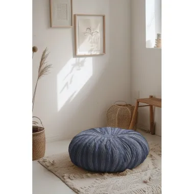 -Polyester stof - jacquard yarn dyed- strepen - navy - 2989-002 - Polyester stof - jacquard yarn dyed- strepen - navy - 2989-002