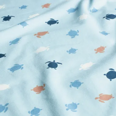 -Tricot stof - schildpadden - lichtblauw - 21840-002 - Tricot stof - schildpadden - lichtblauw - 21840-002