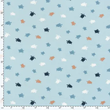 -Tricot stof - schildpadden - lichtblauw - 21840-002 - Tricot stof - schildpadden - lichtblauw - 21840-002
