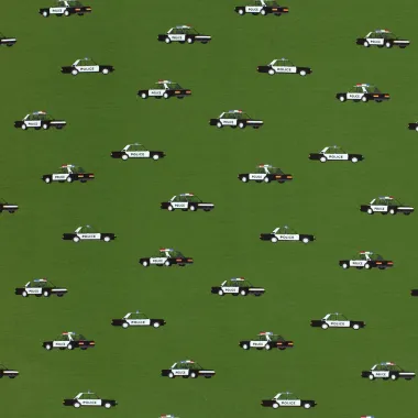 -Tricot stof - politieauto's - groen - 21863-027 - Tricot stof - politieauto's - groen - 21863-027