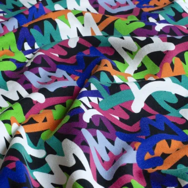 -Tricot stof - French Terry - graffiti - multi - 21868-069 - Tricot stof - French Terry - graffiti - multi - 21868-069