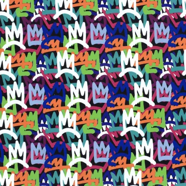 -Tricot stof - French Terry - graffiti - multi - 21868-069 - Tricot stof - French Terry - graffiti - multi - 21868-069