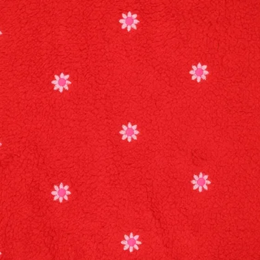 -Teddy stof - embroidery - bloemetjes - rood - 22260-425 - Teddy stof - embroidery - bloemetjes - rood - 22260-425
