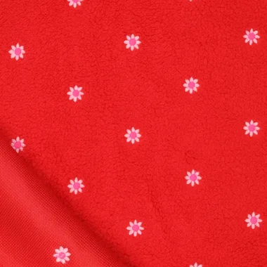 -Teddy stof - embroidery - bloemetjes - rood - 22260-425 - Teddy stof - embroidery - bloemetjes - rood - 22260-425