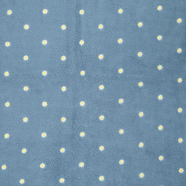 -Teddy stof - embroidery - bloemetjes - blauw - 22260-690 - Teddy stof - embroidery - bloemetjes - blauw - 22260-690