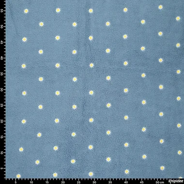 -Teddy stof - embroidery - bloemetjes - blauw - 22260-690 - Teddy stof - embroidery - bloemetjes - blauw - 22260-690