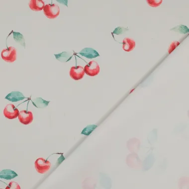 -Waterafstotende stof - tafelzeil - kersen - wit - 6749-001 - Waterafstotende stof - tafelzeil - kersen - wit - 6749-001