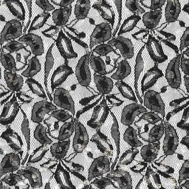 -Kant stof - foil lace - zwart - 22411-999 - Kant stof - foil lace - zwart - 22411-999