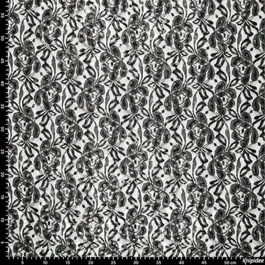 -Kant stof - foil lace - zwart - 22411-999 - Kant stof - foil lace - zwart - 22411-999