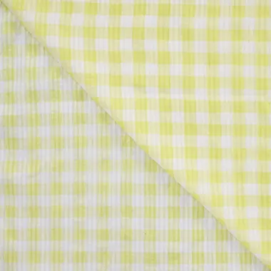 -Katoen stof - seersucker - ruiten - wit/geel - 3/48142-821 - Katoen stof - seersucker - ruiten - wit/geel - 3/48142-821