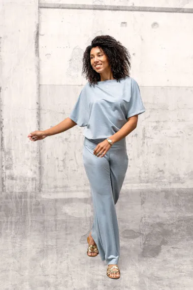 -Tricot stof - viscose melange - licht petrol - 32/25006-024 - Tricot stof - viscose melange - licht petrol - 32/25006-024