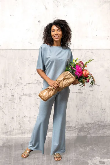 -Tricot stof - viscose melange - licht petrol - 32/25006-024 - Tricot stof - viscose melange - licht petrol - 32/25006-024