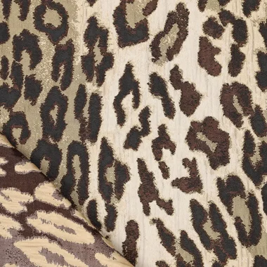 -Polyester stof - jacquard - dierenprint - bruin - 23184-090 - Polyester stof - jacquard - dierenprint - bruin - 23184-090