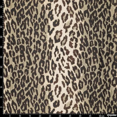 -Polyester stof - jacquard - dierenprint - bruin - 23184-090 - Polyester stof - jacquard - dierenprint - bruin - 23184-090