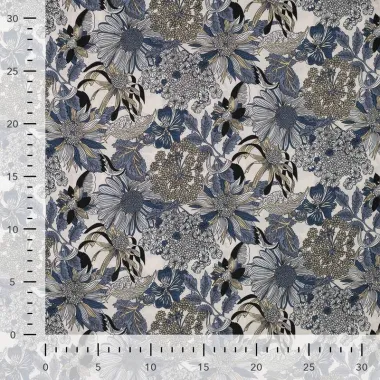 -Tencel stof - digitaal bloemen - blauw - 19076-940 - Tencel stof - digitaal bloemen - blauw - 19076-940