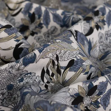 -Tencel stof - digitaal bloemen - blauw - 19076-940 - Tencel stof - digitaal bloemen - blauw - 19076-940