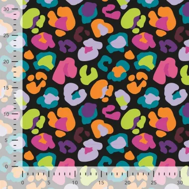 -Tricot stof - French Terry - luipaardprint - zwart - 20125-690 - Tricot stof - French Terry - luipaardprint - zwart - 20125-690