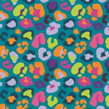 -Tricot stof - French Terry - luipaardprint - licht petrol - 20125-941 - Tricot stof - French Terry - luipaardprint - licht petrol - 20125-941