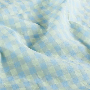 -Geruite stof - poplin seersucker - lichtblauw/mint - 25003-002 - Geruite stof - poplin seersucker - lichtblauw/mint - 25003-002