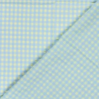 -Geruite stof - poplin seersucker - lichtblauw/mint - 25003-002 - Geruite stof - poplin seersucker - lichtblauw/mint - 25003-002