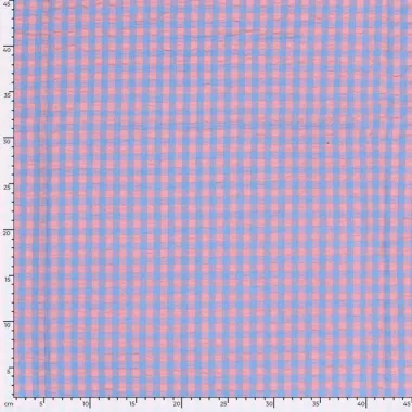 -Geruite stof - poplin seersucker - indigo/roze - 25003-006 - Geruite stof - poplin seersucker - indigo/roze - 25003-006