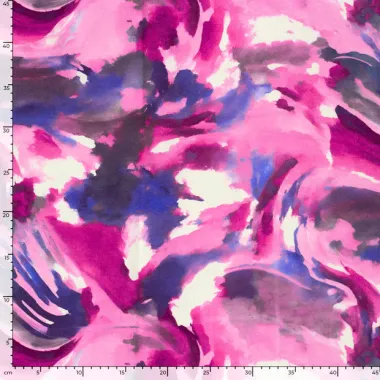 -Tricot stof - French Terry - abstract - fuchsia - 24502-017 - Tricot stof - French Terry - abstract - fuchsia - 24502-017