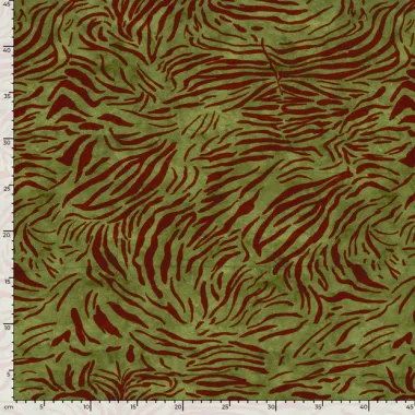 -Tricot stof - French Terry - zebraprint - kaki - 24521-027 - Tricot stof - French Terry - zebraprint - kaki - 24521-027
