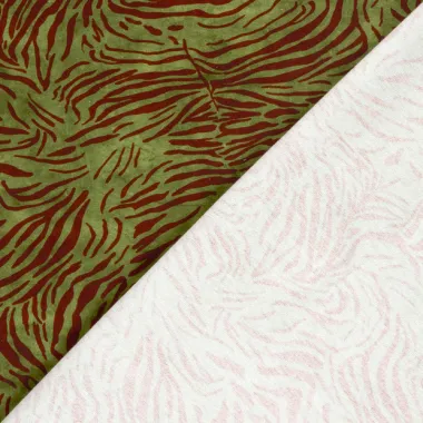 -Tricot stof - French Terry - zebraprint - kaki - 24521-027 - Tricot stof - French Terry - zebraprint - kaki - 24521-027
