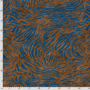 -Tricot stof - French Terry - zebraprint - bruin - 24521-055 - Tricot stof - French Terry - zebraprint - bruin - 24521-055