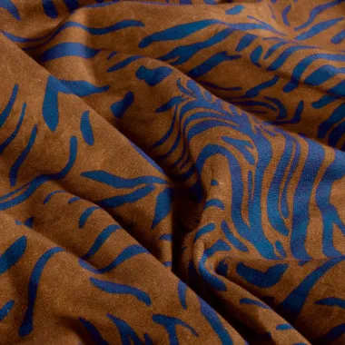 -Tricot stof - French Terry - zebraprint - bruin - 24521-055 - Tricot stof - French Terry - zebraprint - bruin - 24521-055