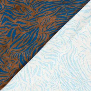 -Tricot stof - French Terry - zebraprint - bruin - 24521-055 - Tricot stof - French Terry - zebraprint - bruin - 24521-055