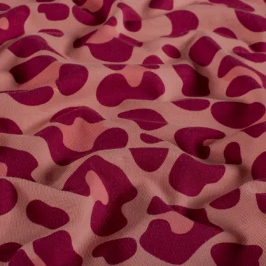 -Tricot stof - panterprint - oudroze - 25677-014 - Tricot stof - panterprint - oudroze - 25677-014