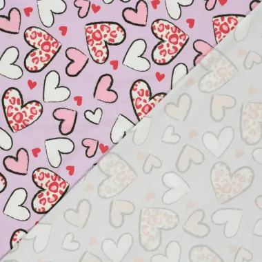 -Tricot stof - hartjes dierenprint - lila - 25727-043 - Tricot stof - hartjes dierenprint - lila - 25727-043