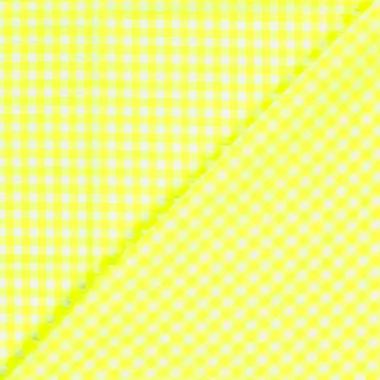 -Geruite stof - poplin seersucker - neon geel/wit - 25003-035 - Geruite stof - poplin seersucker - neon geel/wit - 25003-035