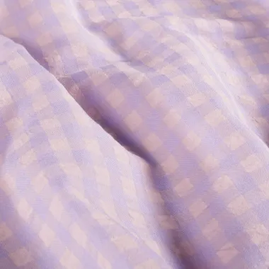 -Geruite stof - poplin seersucker - lila/zalm - 25003-043 - Geruite stof - poplin seersucker - lila/zalm - 25003-043