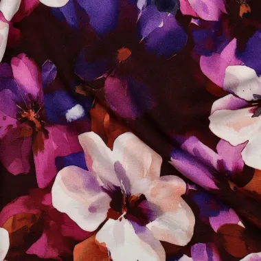 -Tricot stof - punta di roma - digitaal bloemen - bordeaux - 7840-005 - Tricot stof - punta di roma - digitaal bloemen - bordeaux - 7840-005