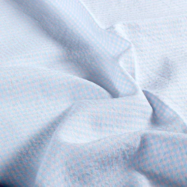 -Geruite stof - poplin seersucker - lichtblauw/zalmroze - 25002-003 - Geruite stof - poplin seersucker - lichtblauw/zalmroze - 25002-003