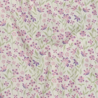 -Katoen stof - poplin - bloemetjes - paars - 6972-013 - Katoen stof - poplin - bloemetjes - paars - 6972-013