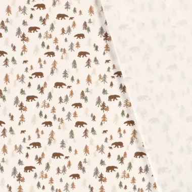 -Tricot stof - bos & beren - gebroken wit - 21718-051 - Tricot stof - bos & beren - gebroken wit - 21718-051