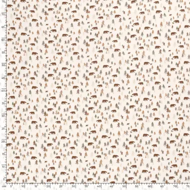 -Tricot stof - bos & beren - gebroken wit - 21718-051 - Tricot stof - bos & beren - gebroken wit - 21718-051