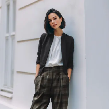 -Tricot stof - punta di vicenza - ruiten - bruin - 4726-001 - Tricot stof - punta di vicenza - ruiten - bruin - 4726-001