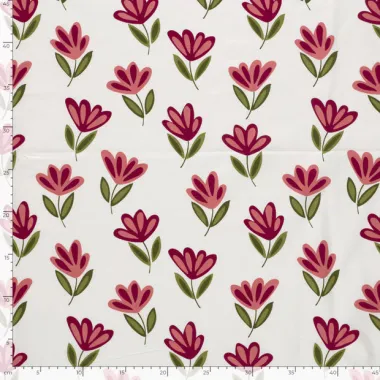 -Tricot stof - bloemen - gebroken wit - 25673-051 - Tricot stof - bloemen - gebroken wit - 25673-051