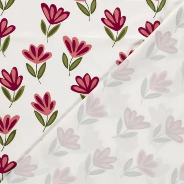 -Tricot stof - bloemen - gebroken wit - 25673-051 - Tricot stof - bloemen - gebroken wit - 25673-051